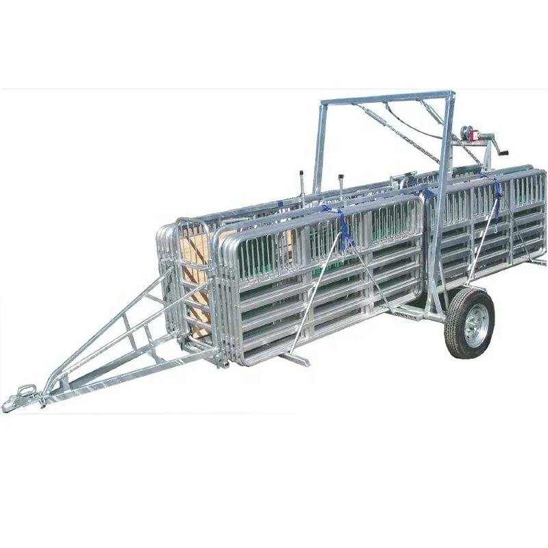 Portable Galvanized Transport Sheep Yard Trailer Livestock Trailer for Farm