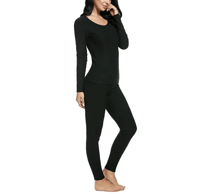 
Женский базовый слой из 100% мериносовой шерсти с круглым вырезом 