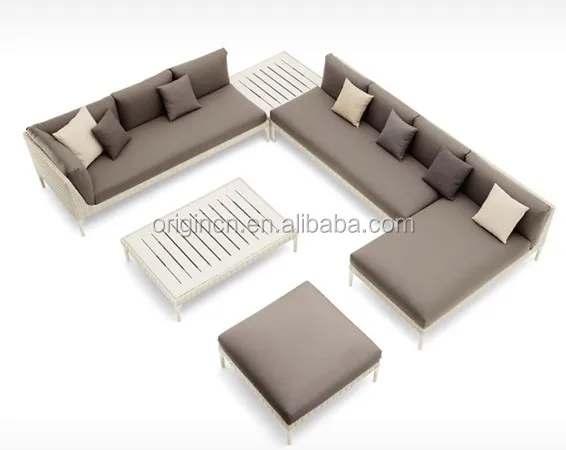 Greece chesterfield designed viro rattan wicker furniture for outdoor garden party u shaped sectional sofa