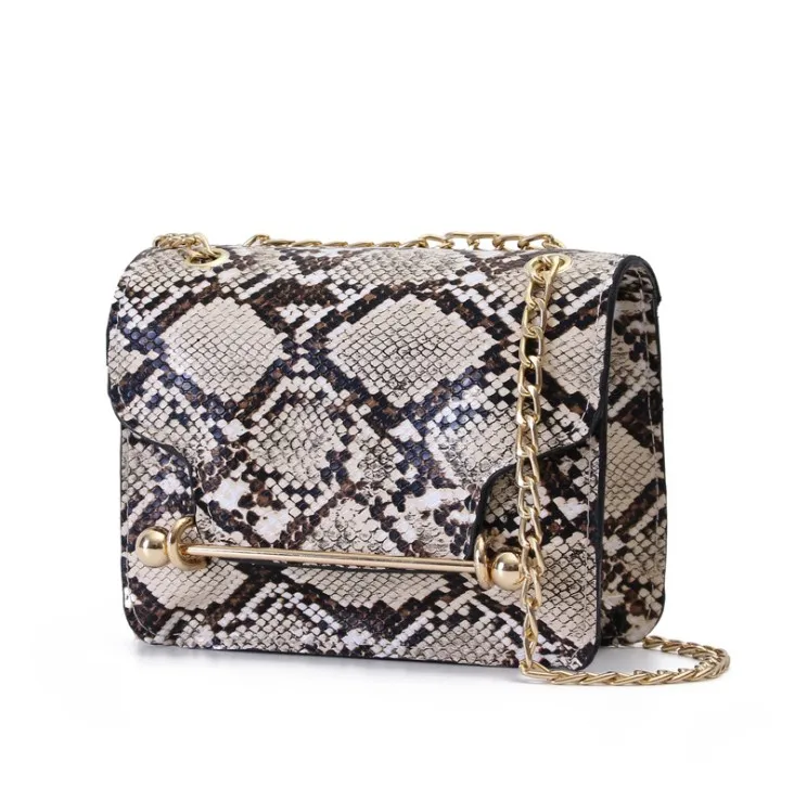 snakeskin chain bag