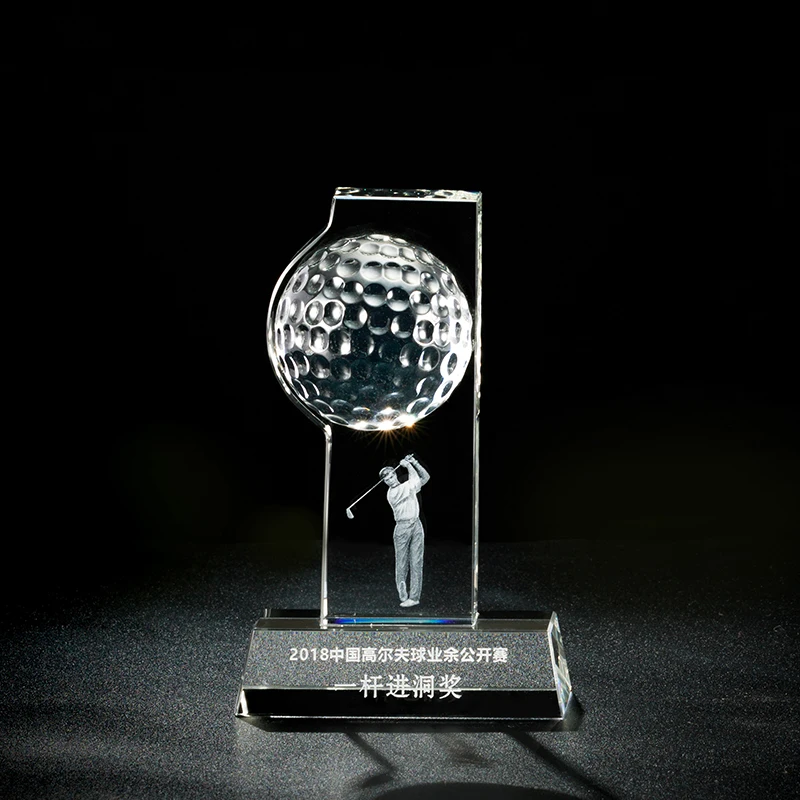 Famous Trophy Golf Ball Players Crystal Sports Gifts Crystal Golf Trophy Award Cup