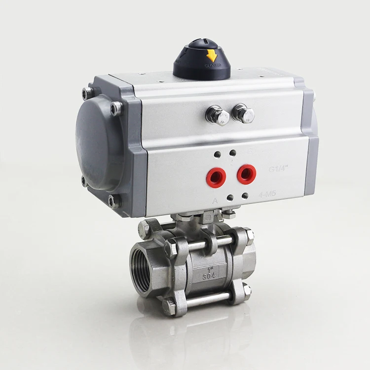 1/2 Inch to 3 Inch Pneumatic Actuated Valve Aluminum Alloy Pneumatic Solenoid Ball Gas Ball Valve Pn