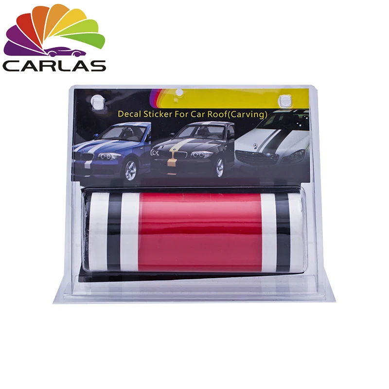CARLAS Long Matte Textured Racing Stripes Graphic Decals Vinyl Line Stripes Racing Stickers Car Decal Sports