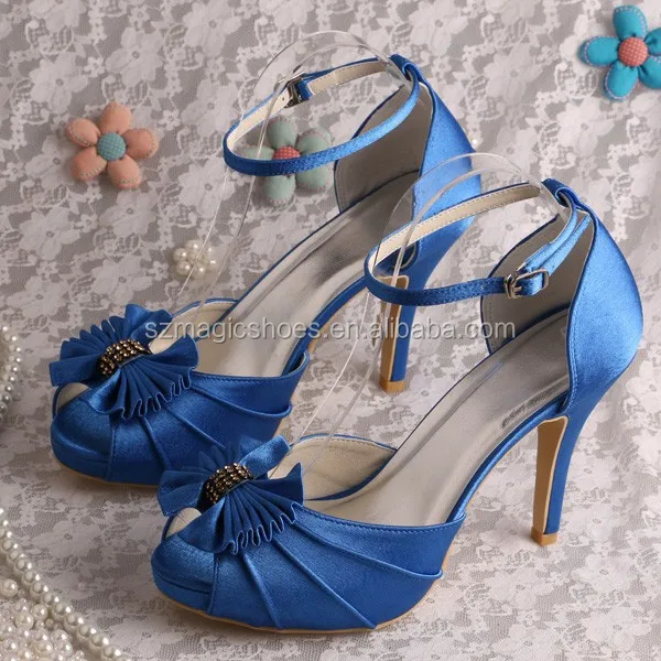 Bow Blue Sandals Wedding High Heels Fashion Comfort