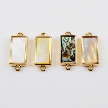 WX1002 2019 new arrivals rectangle charms for jewelry making, shell connector