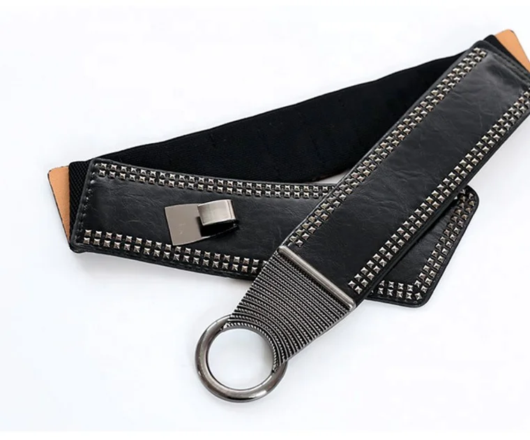 LumiSyne Cinturón Ancho De Cuero Mujere Color Sólido Clásico Hebilla Cuadrada Grande Cinturón De Cintura Señoras Vintage Cinturón De Cincha Cinturón De Cintura Alta Para Vestido Camisa Abrigo Mono