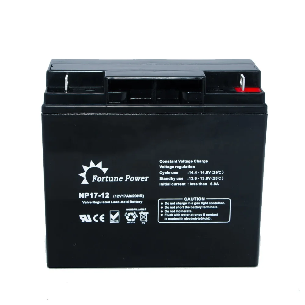 Factory Direct 12V 17ah Deep Cycle VRLA Sealed Lead Acid Battery Free for Golf Carts UPS Electric Wheelchairs Lighting