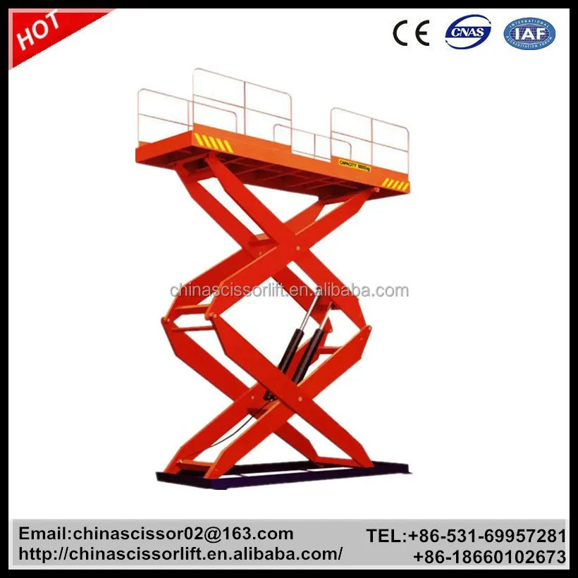 5 Ton Hydraulic Freight Elevator Unmovable Scissor Elevator