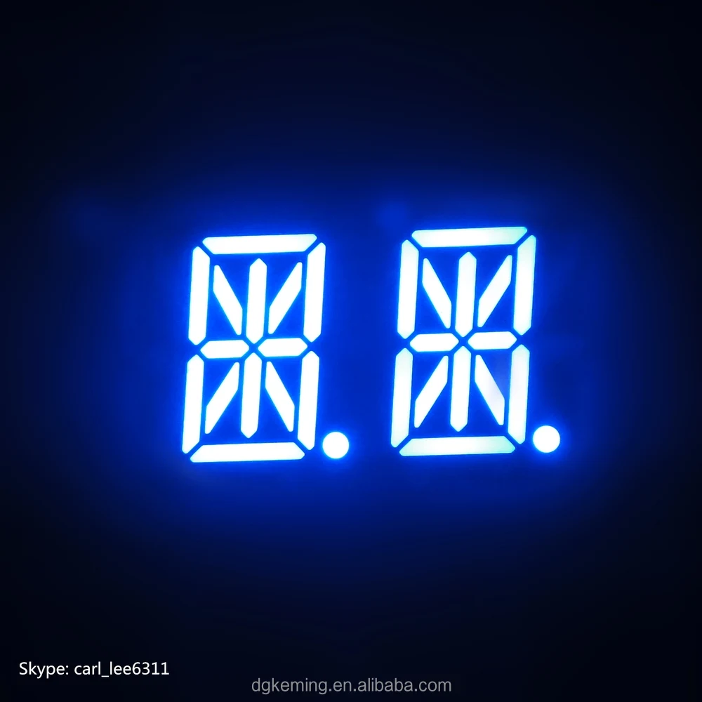 シングルカラー2桁アルファ数値15セグメントLEDディスプレイ