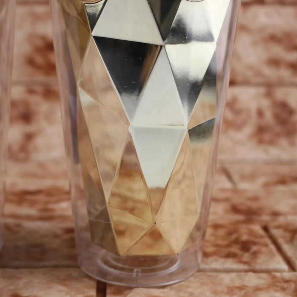 Стакан с соломинкой золотистые и розовые двухстенные питьевые чашки кофейные кружки 16 унций нестандартная Алмазная чашка купольной