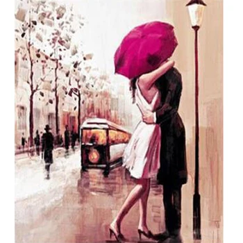 Liebe Romantische Gemälde Auf Leinwand Für Bilder Malerei Paris - Buy