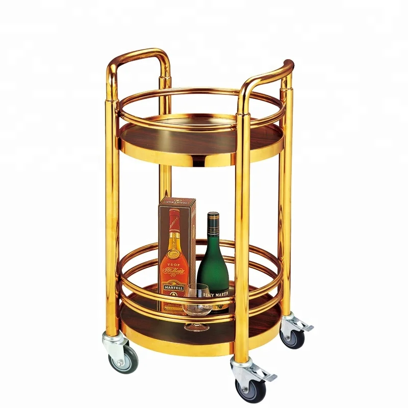 Deluxe Gold Juice bar Cart with Wheels Used Catering Equipment for Sale