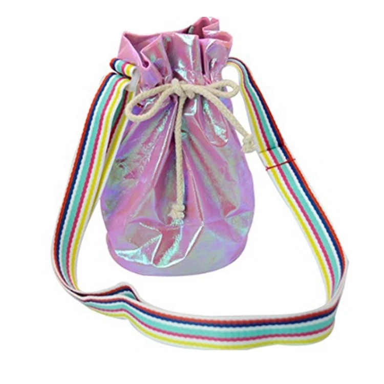 purple drawstring bolsa