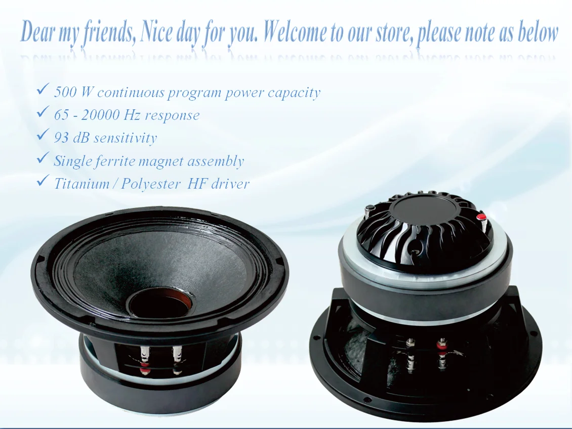 product huiyin oem factorys 8 inch full frequency coaxial speaker high power 8 ohm 600w output professional aluminum material 900w-7