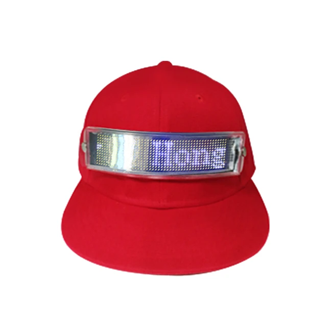Smart Led Cap USB Recharge DIY Programmable Message Led Hat Led Display Moving Hat