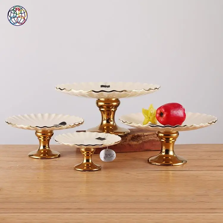 Exquisitely Made Cream and Gold High Quality Cheap Porcelain Standard Plate Size Wholesale Dinner Plates