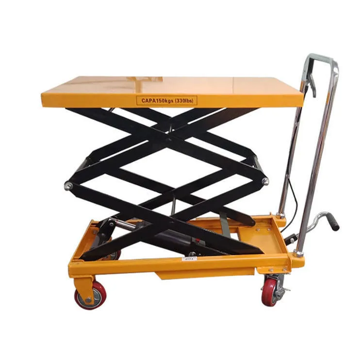 Hochwertige Plattform Bewegliche Mini-hydraulikheber Manueller Hubtisch Kleiner Trolley Manuelle Hebevorrichtung Mini-hubtische