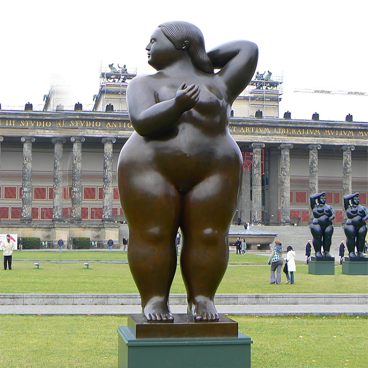 Life Size Famous Art Brass Woman Statue Bronze Sculpture of Nude Fat Lady