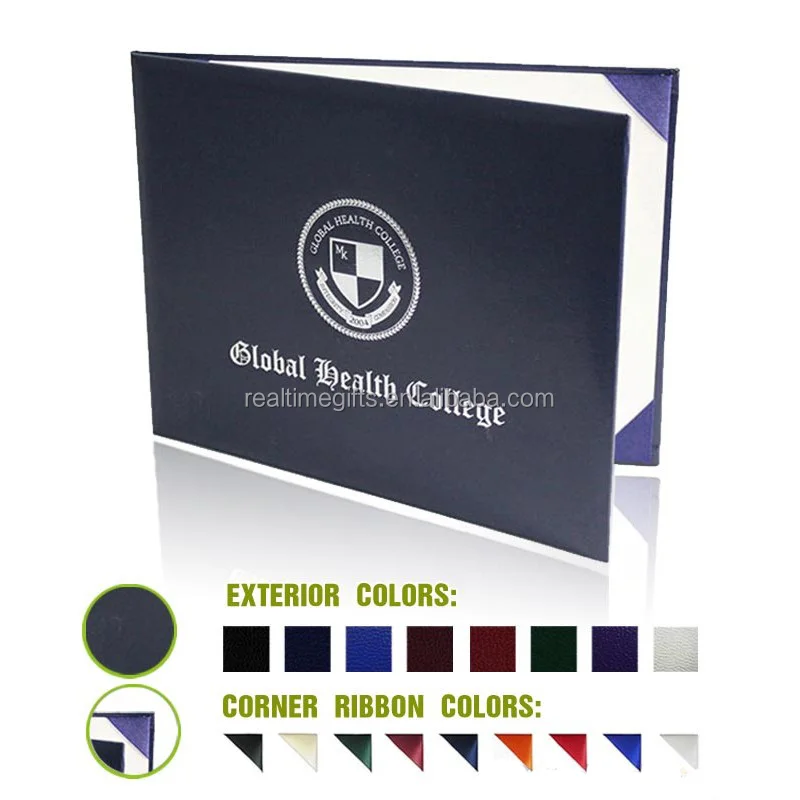 
Дешевый портретный стиль школьный выпускной Золотой тисненый темно-синий мягкий кожаный картон A5 чехол для диплома 