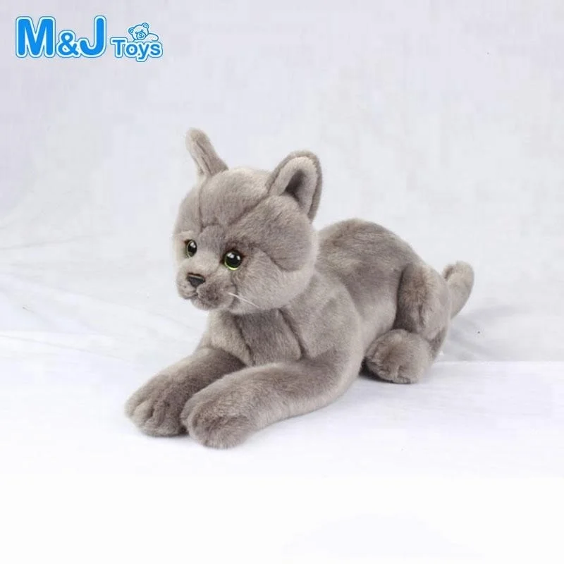 gray stuffed cat toy