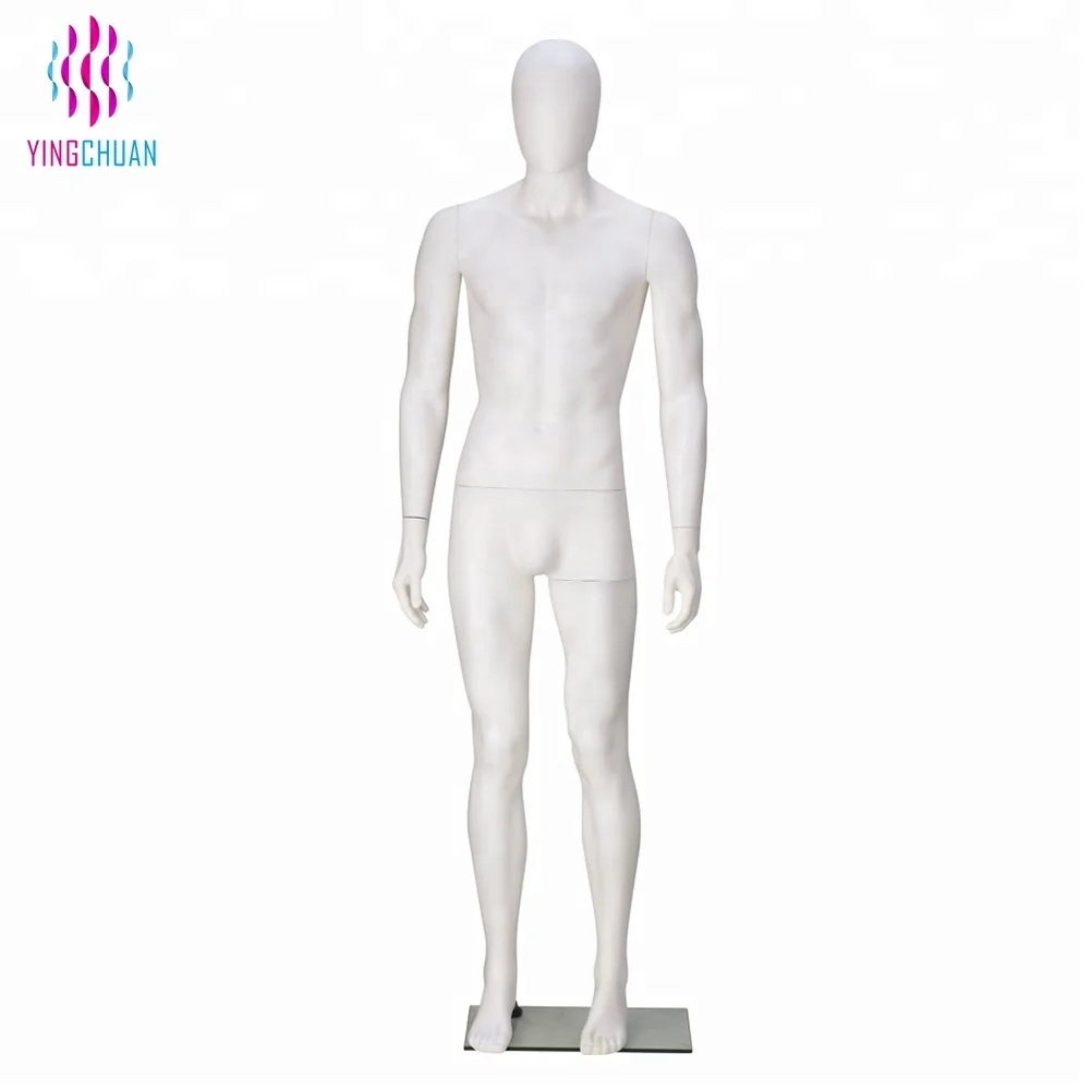 Economy Male White Plastic Countertop Mannequin Fits Men's Sizes S-L 