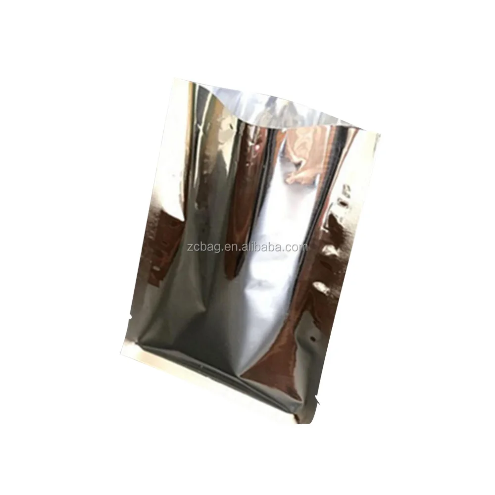 Bolsa de sellado térmico metalizada de papel de aluminio puro plateado,  bolsas planas de sellado lateral de tres bolsas, bolsas de embalaje de  dulces