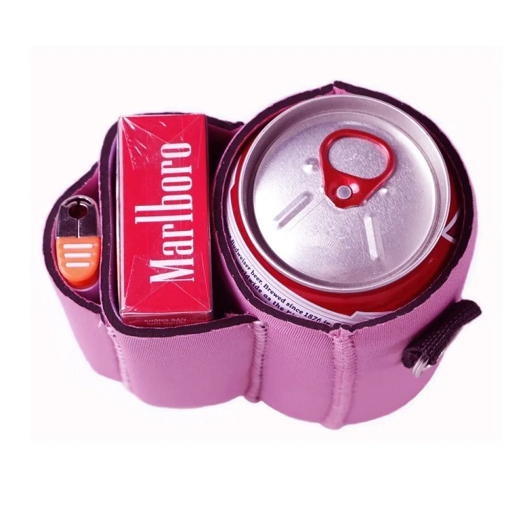 Beer Can Sleeve Neoprene Beverage Cooler With Cigarette And Lighter Holder  - Buy Beer Can Sleeve Neoprene Beverage Cooler With Cigarette And Lighter  Holder Product on