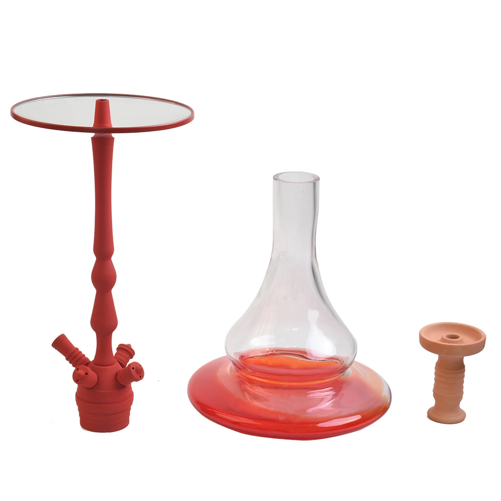 Red Glass Hookah Base Aluminum Hookah Shisha With Hookah Accessories Cachimba Chicha Buy Red