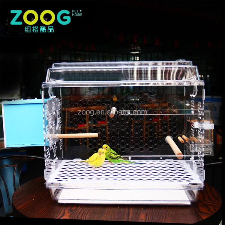 Catwell  clear Pet Cage Acrylic Bird Cage for Parrot