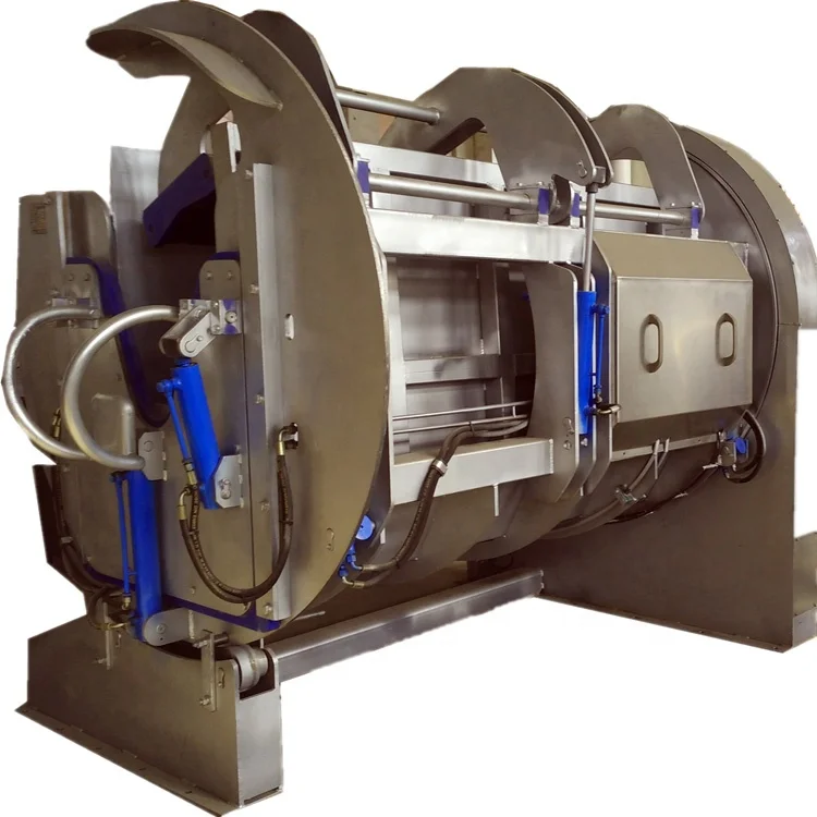 Cow slaughterhouse with meat processing and boning machines