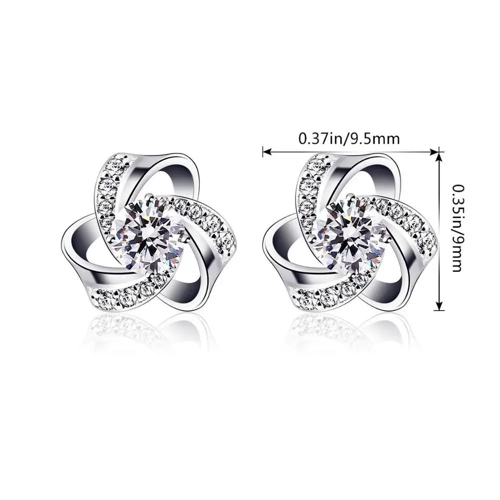 Minimalist Flower Design Three Leaf Clover Earrings