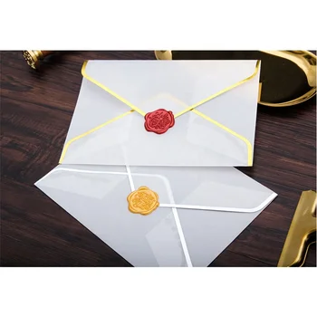 Wholesale WLT6-1 Fancy design elegant gold foil edges custom wedding  invitation clear pvc envelope plastic clear envelope pouch From  m.