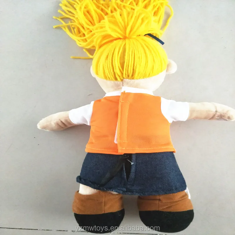 Custom 40cm Wool Braided Soft Plush Rag Doll Girl