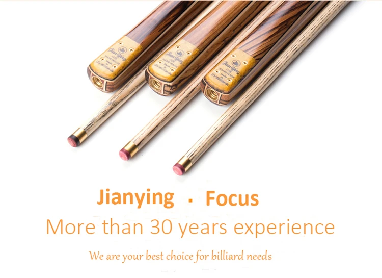 Factory Custom Logo Carbon Billiard Snooker Cue 3/4 Jointed Woods