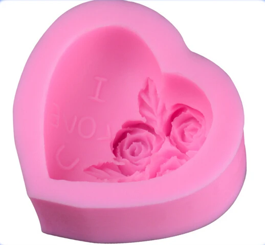 Eco-friendly promotional custom silicone love shaped soap mould