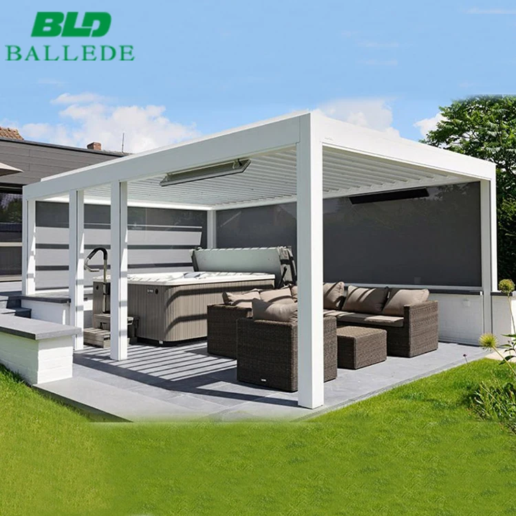 BLD Sun Shade Remote Control Electric Aluminum Outdoor Automatic Pergola for Garden