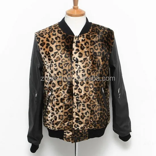 leopard print varsity jacket