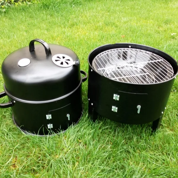 3 in 1 Round Vertical Three Layers Smoker BBQ Wood Charcoal Outdoor Bbq Grill