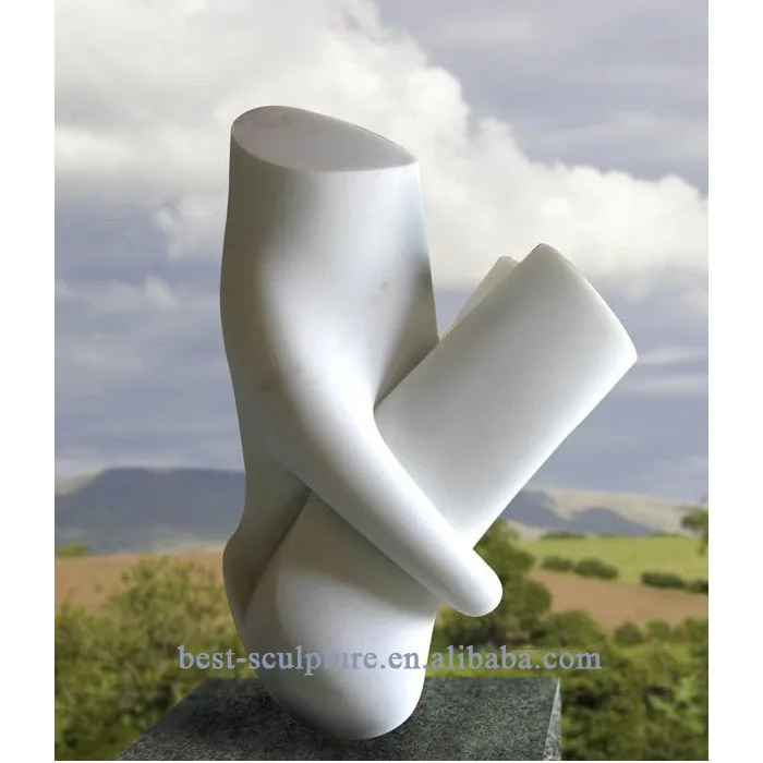 白大理石の抽象座像彫刻（モダンスタイル・スクエア） 白大理石の抽象座像彫刻（モダンスタイル・スクエア） 白い
