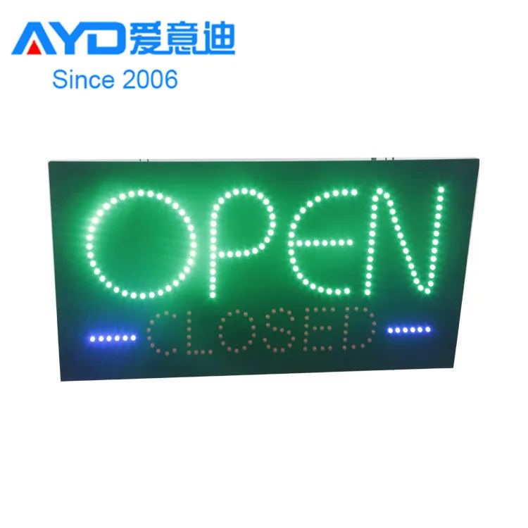 Small Size 9x19inch Cheap Price Acrylic LED Open Closed Sign Display Flashing LED Advertising Display Board