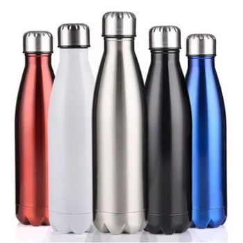Hot sale New Style Double Wall Vacuum Flask Insulated Stainless Steel flask Cola Shape sports water bottle with custom logo
