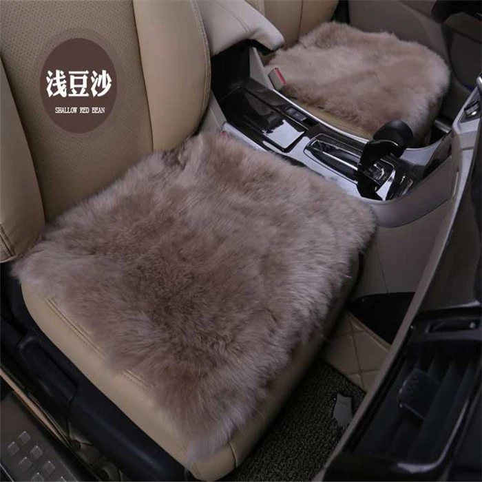 Real Sheep Fur Cushion Long Wool Chair Sofa Car Seat Mat Pad Floor Carpet Pink 