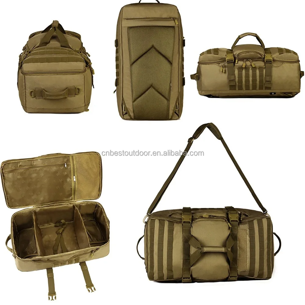 Tactical MOLLE Travel Bag with Padded Backpack Straps