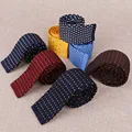 New Arrival Business Wedding Grooms Polyester Silk Candy Color Dot Necktie for Suit Shirt Slim Knit