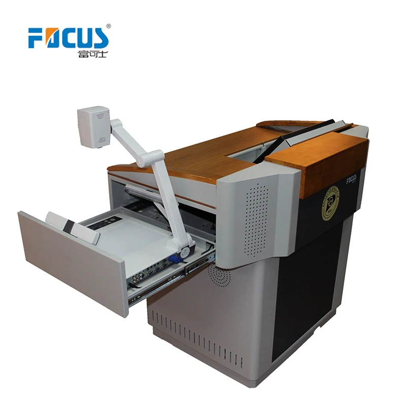 
 Стальной и деревянный подиум для умных классных лекционных залов с мультимедийной аудио-и видеосистемой  