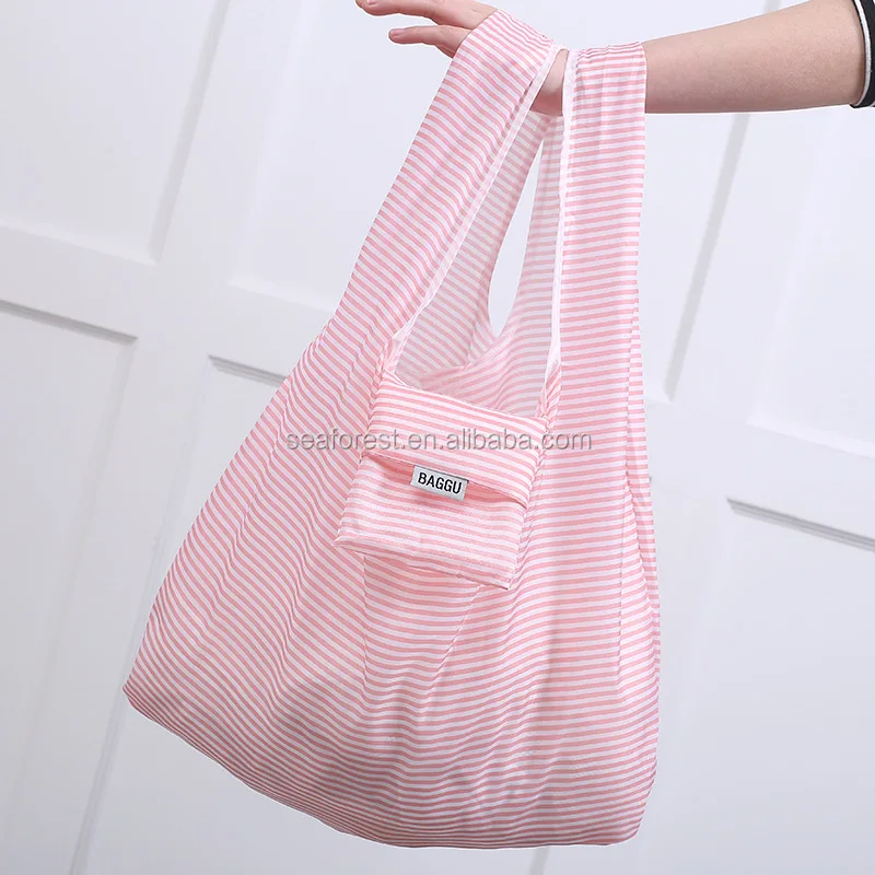 Cheap Wholesale Printed Nylon Reusable Shopping Bags