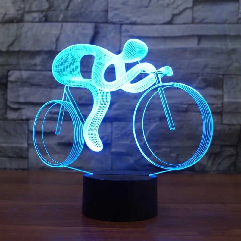 Riding Bike 3d Night Led 7 Changing Visual Table Lamp Usb Lampara Bicycle Light For Children Gift Toys Decor - Buy Riding Bike Lamp,Riding Bike Lamp,Riding Bike Lamp Product on