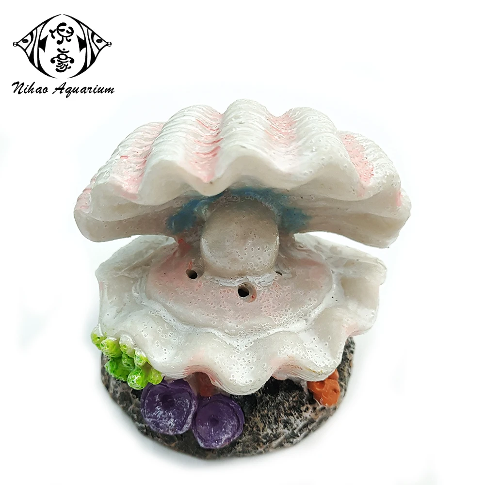 水族館の水槽装飾的な樹脂ホタテ貝の殻真珠の樹脂の装飾品泡立つ貝殻は空気ポンプと接続することができます Buy Shell Decor Resin Shell Decorative Scallop Shells Product On Alibaba Com