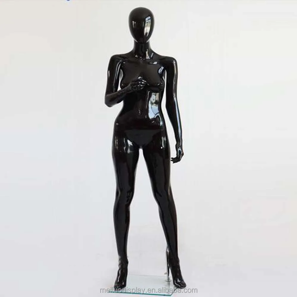 weiblich Schaufensterpuppe GM3-H schwarz glanz egghead mannequin black female 