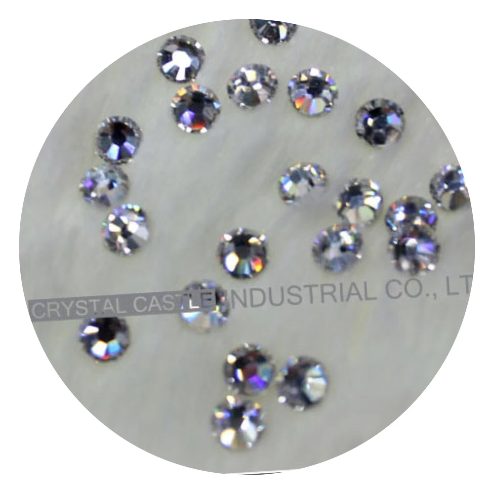 2.4 mm rhinestone chain with Light Siam AB Preciosa crystals in